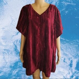 plus size red velvet top